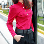 Fashion Cotton Blends Long Sleeve O-Neck Pullover Plain Womens T-Shirts 025-141204015-1