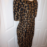 Vintage Stenay Black/Gold Sequins Dress Size XL  - Thumbnail 1