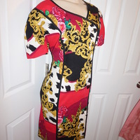 Vintage Constance Saunders Versace Style Dress Size L - Thumbnail 1