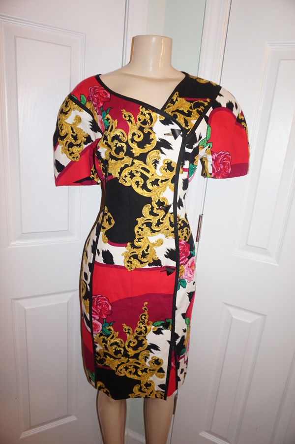 Vintage Constance Saunders Versace Style Dress Size L