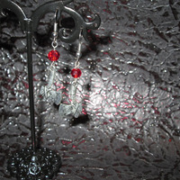 Axe Earrings with Blood Red Crystals - Thumbnail 1