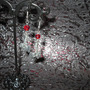 Axe Earrings with Blood Red Crystals-1