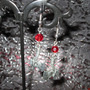 Axe Earrings with Blood Red Crystals-2