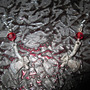 Axe Earrings with Blood Red Crystals-3