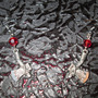 Axe Earrings with Blood Red Crystals-4