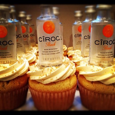 Ciroc peach cupcakes