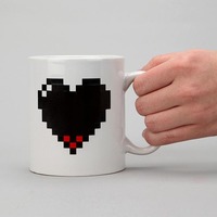 Pixel Heart Color Changing Mug - Thumbnail 1