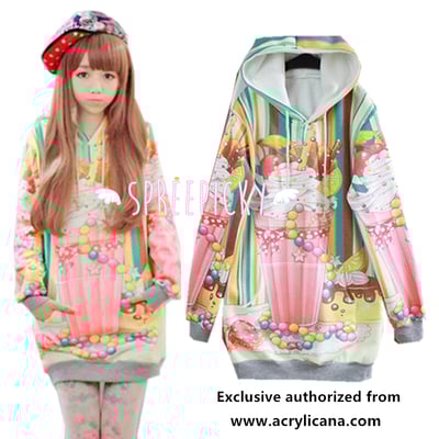 [acrylicana design] milkshake-sweetheart winter fleece hoodie sweater jumper sp141597