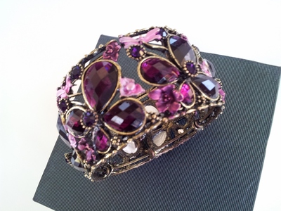 Purple Crystal Flower Bracelet