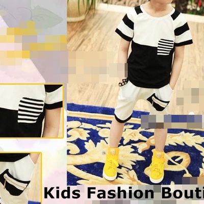 Boys 2-pieces black & white outfit