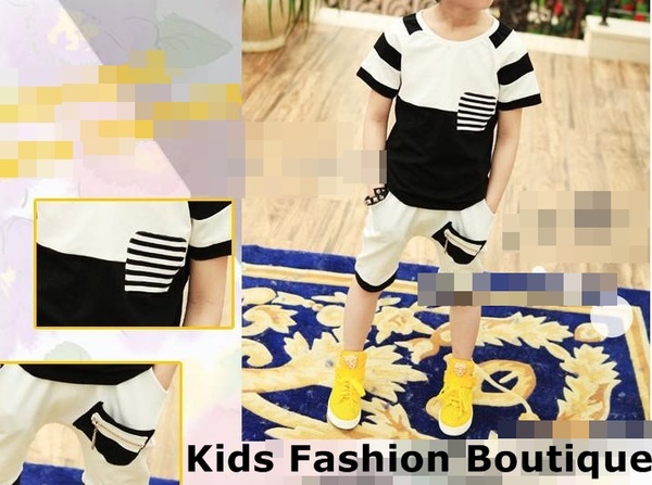 Boys 2-Pieces Black & White Outfit