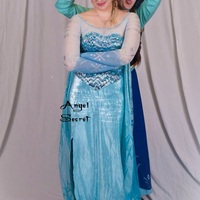 C737 Movies Frozen Snow Queen Elsa Cosplay Costume Deluxe corset only tailor - Thumbnail 4