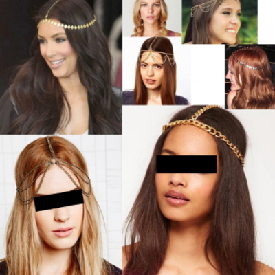 Rhinestone layered head chain