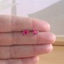 925 Ruby (Lab Created) Heart Earrings/Ruby Stud Earrings/Ruby Jewelry/Ruby Jewellery/Heart Stud Earrings//Red Ruby Earrings/July Birthstone-1