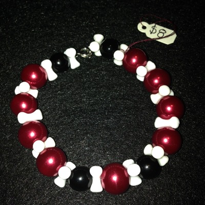 Crimson n coal bracelet