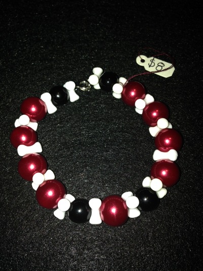 Crimson N Coal Bracelet