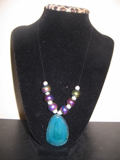 Peacock Quartz Necklace
