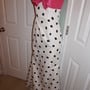 Vintage Jovani White/Pink polka Dot Dress Size M-2
