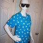 Vintage Chaus Blue/White Polka Dot Top Size S-M-1