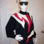 Vintage Alfred Dunner Black/White Pink Sweater Size XL-1