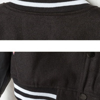 Patchwork V-Neck Long Sleeve Cotton Single Breasted Mens Coats 010-141209014 - Thumbnail 1