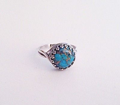 Round Turquoise Copper Ring