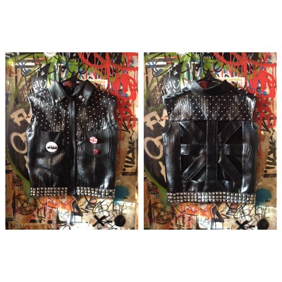 Union jack leather vicious vest