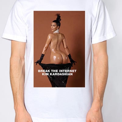 Kim kardashian break the internet crew neck t-shirt. small to extra large.