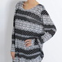Casual Cashmere Long Sleeve O-Neck Pullover Print Womens T-Shirts 025-141212005-1