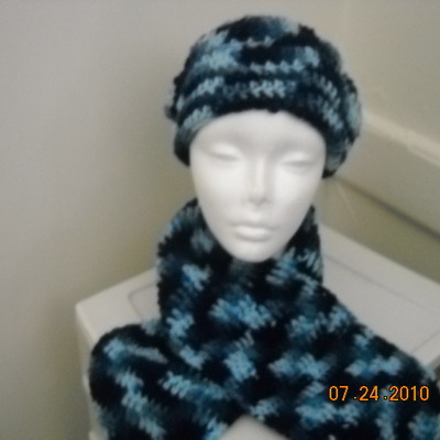 Crochet hat and scarf set