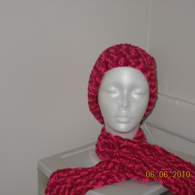 Crochet hat and scarf set