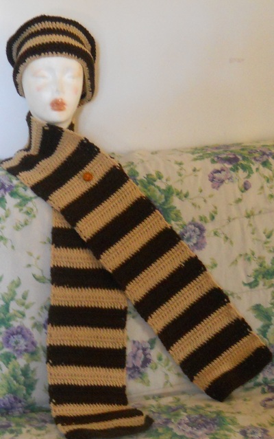  Crochet Hat and Long Scarf Set 