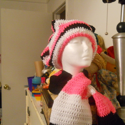 Crochet hat and scarf set