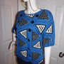 Vintage ITBrowne Blue/White Sweater Size L-2