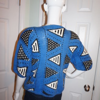 Vintage ITBrowne Blue/White Sweater Size L - Thumbnail 3