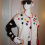 Vintage Brekes White/ Spades Button Up Sweater Size XL-1