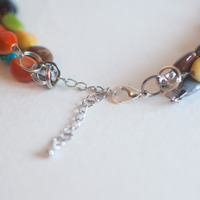 Colorful Glass Wood Beaded Multistrand Necklace NL0649 - Thumbnail 1