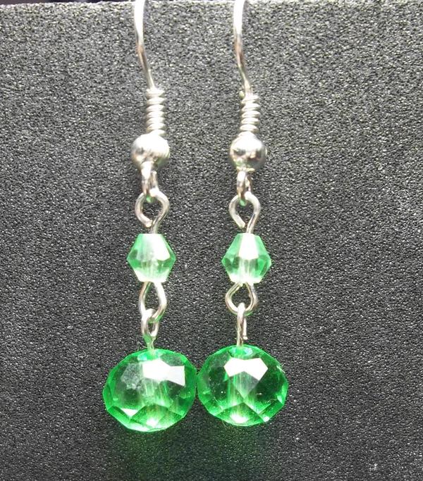 Green drop earrings