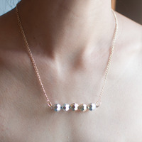 Disco Metal Beads Silver Gold Pendant Necklace NL0719 - Thumbnail 1