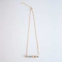 Disco Metal Beads Silver Gold Pendant Necklace NL0719 - Thumbnail 2