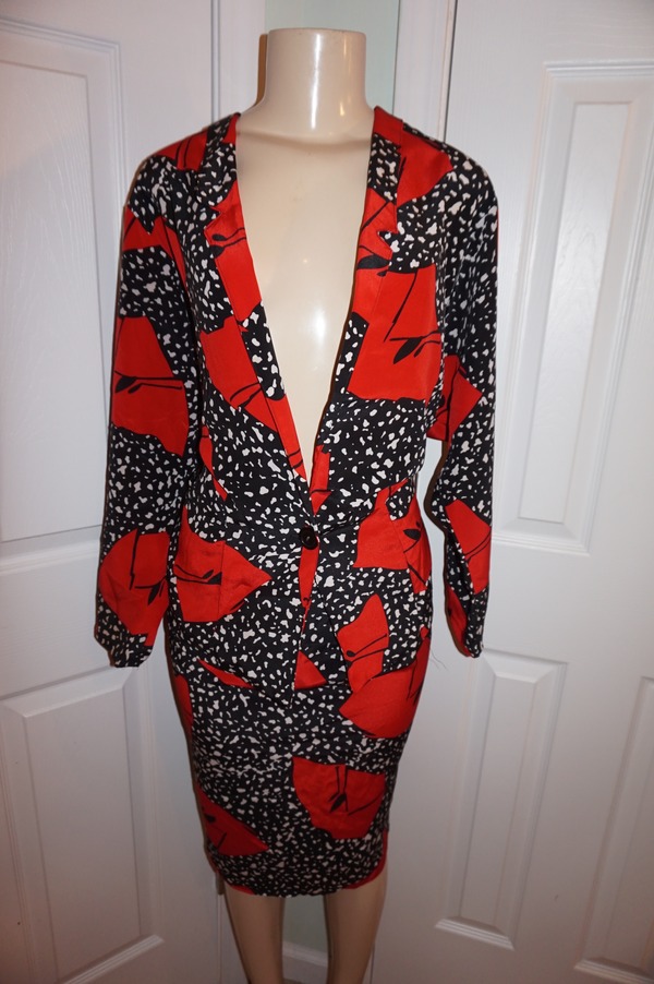 Vintage Vickie 2 Piece Black/Red Skirt Set Size L-XL