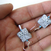 Eco-Earrings Made With Rescued Security Envelopes - Thumbnail 3