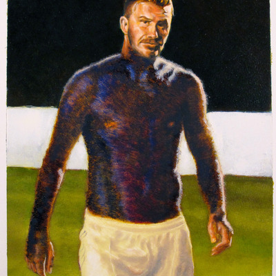 David lasley, "blue david beckham" (framed)