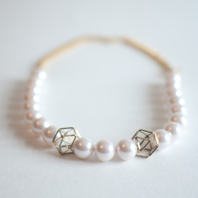 Glass pearl necklace, nl0637