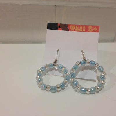 Blue and clear hoops