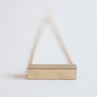 Gold Metal Bar Charms Initial Pendant Necklace, NL0725 - Thumbnail 2