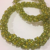 Hand Woven Glass Beaded Spiral Rope - Green - Thumbnail 1