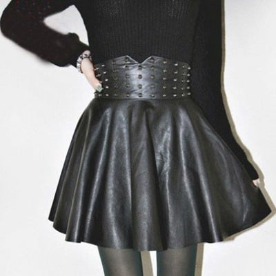 Women fashion leather skirts
