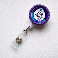 ER Nurse - Name Tag Badge - ID Badge Holder - Badge Reel - Nurse ID Badge Clip - Thumbnail 2