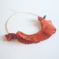 Orange Veil Wedding Statement Necklace NL0720 - Thumbnail 2